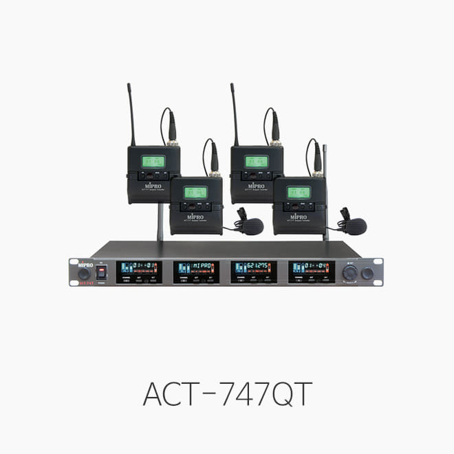 [MIPRO] ACT-747QT, 프로페셔널 4채널 무선시스템/ 쿼드 핀마이크 세트/ 900MHz