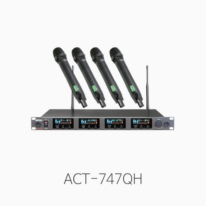 [MIPRO] ACT-747QH, 프로페셔널 4채널 무선시스템/ 쿼드 핸드마이크 세트/ 900MHz