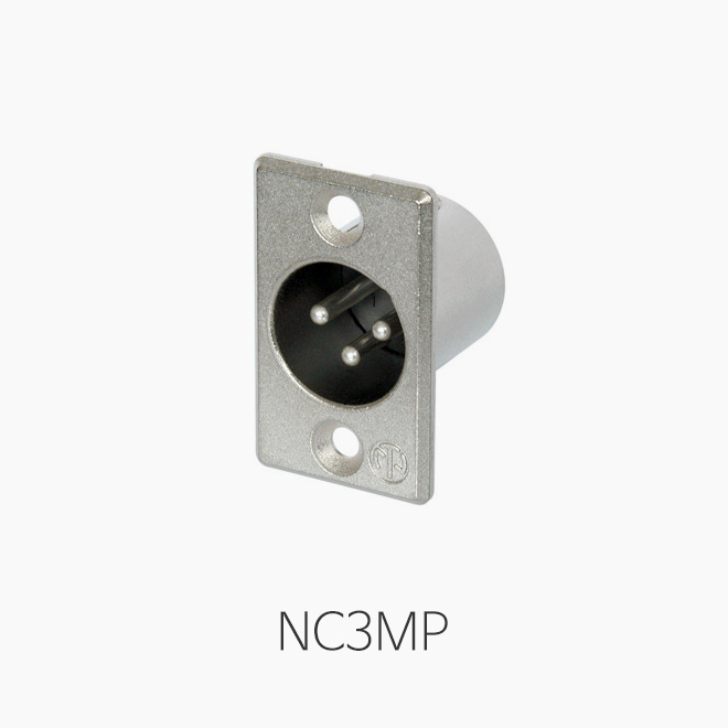 [뉴트릭] NC3MP, XLR 샤시용 커넥터/ 판넬용(수)/ 직사각