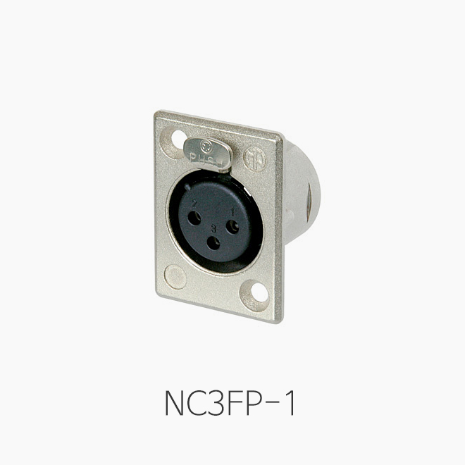 [뉴트릭] NC3FP-1, XLR샷시용 커넥터/ 판넬용(암)/ 직사각