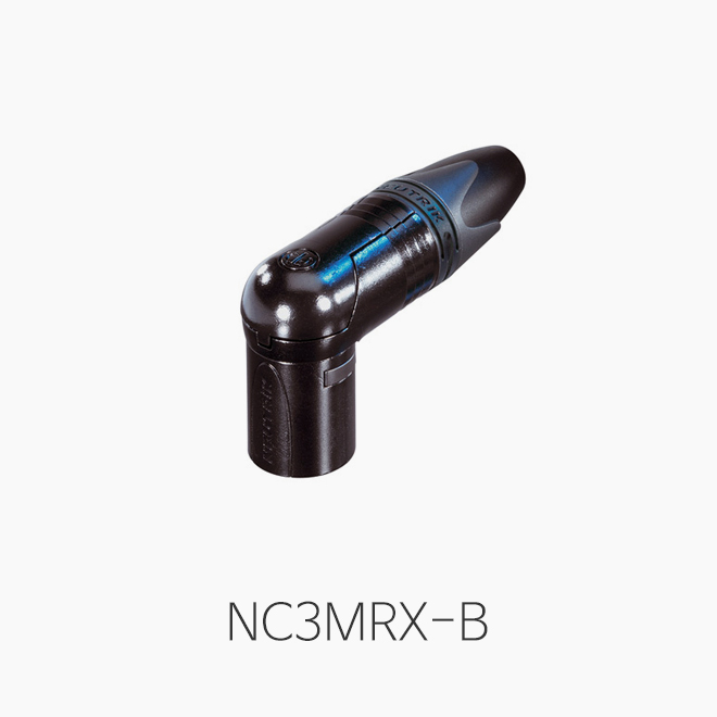 [뉴트릭] NC3MRX-B, ㄱ자 XLR 커넥터/ 케이블용(수)/ 블랙