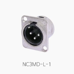[뉴트릭] NC3MD-L-1, XLR 샤시용 커넥터/ 판넬용(수)/ 정사각