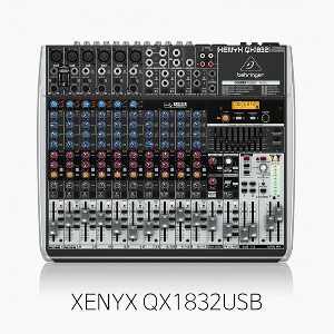 [베링거] XENYX QX1832USB, 아날로그 오디오믹서/ 18입력 3/2버스/ FX/ 콤프/ 무선MIC옵션/ 오디오인터페이스