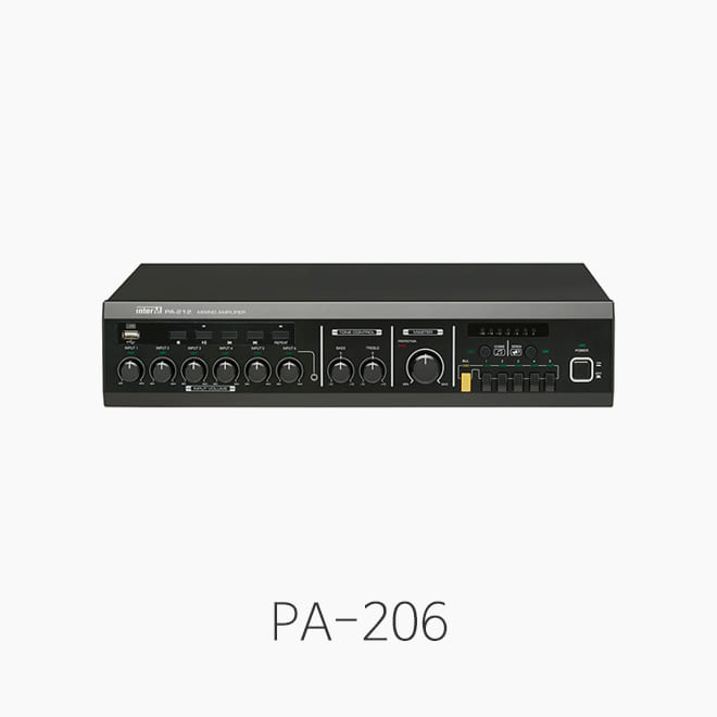 [인터엠] PA-206, PA 믹싱앰프/ USB 음원 입력