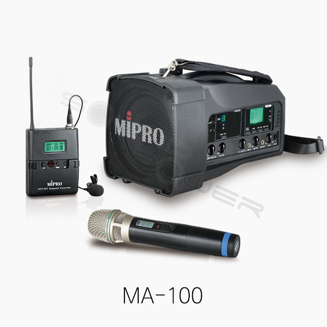 [MIPRO] 미프로 MA-100, 휴대용 무선앰프/ 블루투스 지원/ USB 플레이어 내장